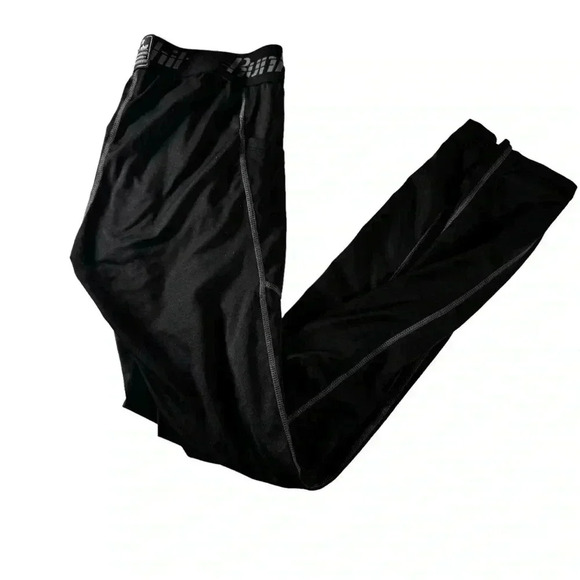 Runhit Boys Leggings Elastic Waist Medium Black Sports Football Baseball Soccer - Picture 3 of 13